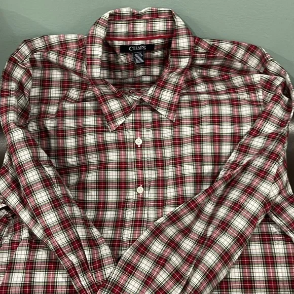 Festive Red, Green, & White Plaid Shirt - Picture 2 of 5